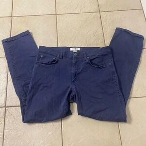 ROWM Mens Navy‎ Blue Straight Leg 5-Pocket Stretch Chino Pants 34x32